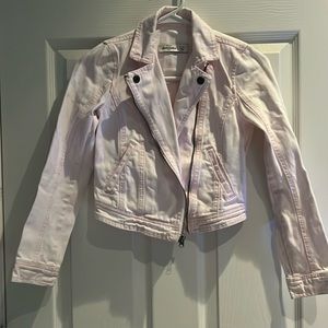 Abercrombie distressed light pink jean jacket
